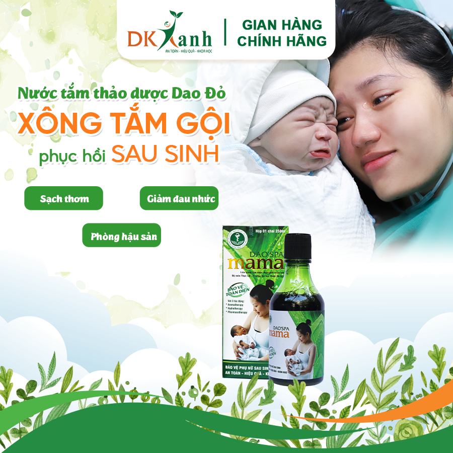 Xông Tắm Sau Sinh Dao'spa Mama, hộp 3 chai (250ml/chai) - Tặng 1 chai tắm bé Dao'spa baby 150ml - DK Pharma