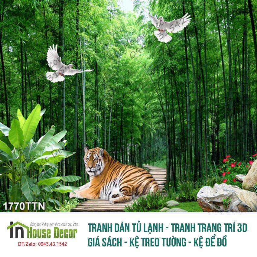 Tranh Trang Trí Con Hổ 2022 - Chất Liệu Decal Bóc Dán Không Thấm Nước - Phù Hợp Với Mọi Không Gian - House Decor 1770TTN