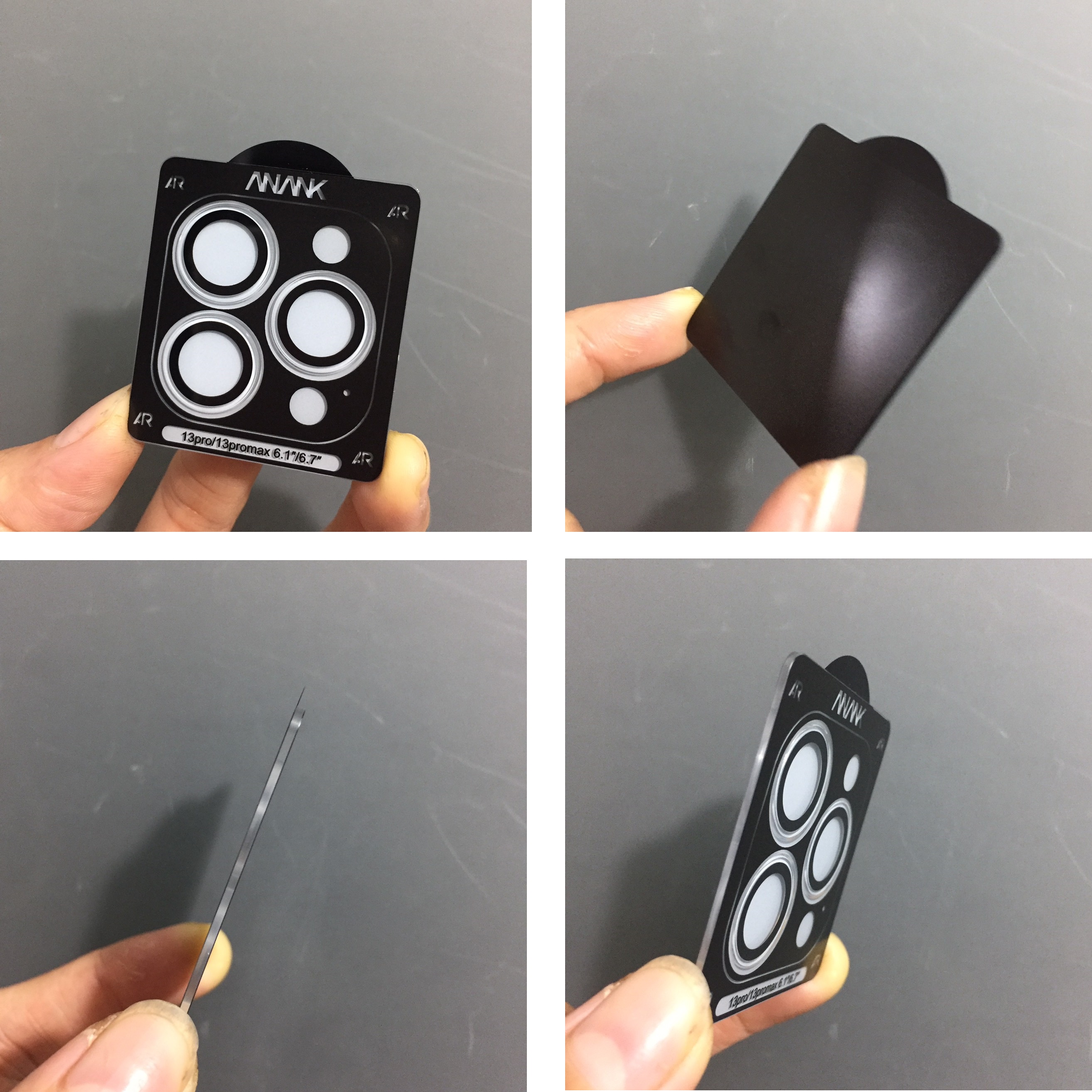 Cụm cường lực viền hợp kim titan dán camera cho iP 13 / 13 Pro Max ANANK AR _ Hàng chính hãng