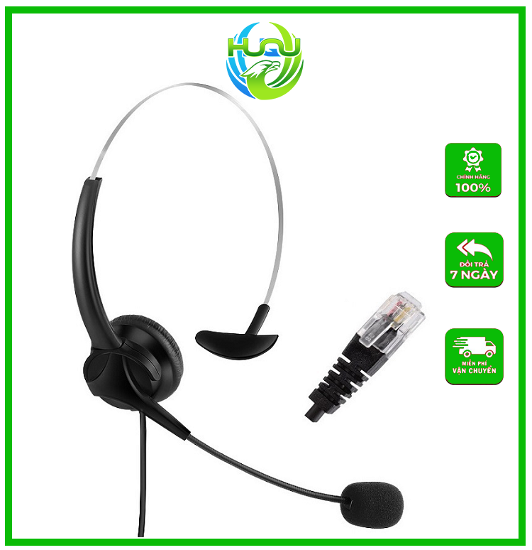 Tai Nghe Tổng Đài Call Center Huqu TD29 - Công Nghệ Chống Ồn Hiệu Quả - Tách Mic Linh Hoạt - Hàng Chính Hãng
