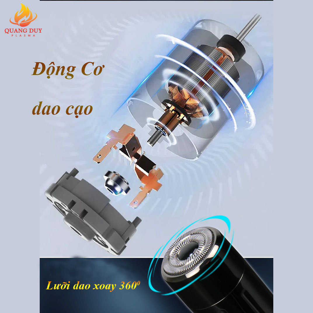 Bật lửa điện độc lạ tạo plasma 4 tia tích hợp dao cạo râu điện sạc pin tiện lợi tiện ích