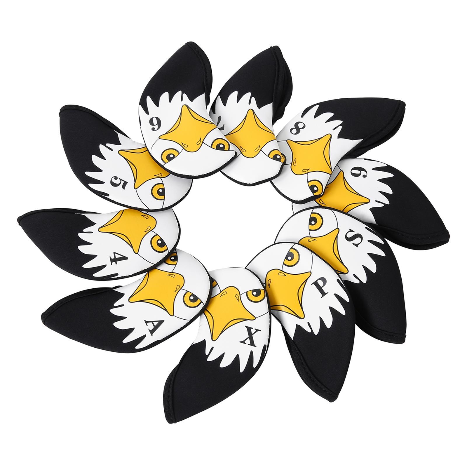 10x Golf Iron Headcovers Set Neoprene Golf Club Head Cover Protective Headcover Sleeve for Unisex