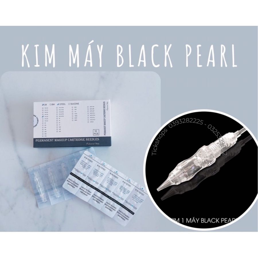 Kim phun xăm máy black paerl 3 hộp trắng 10 kim