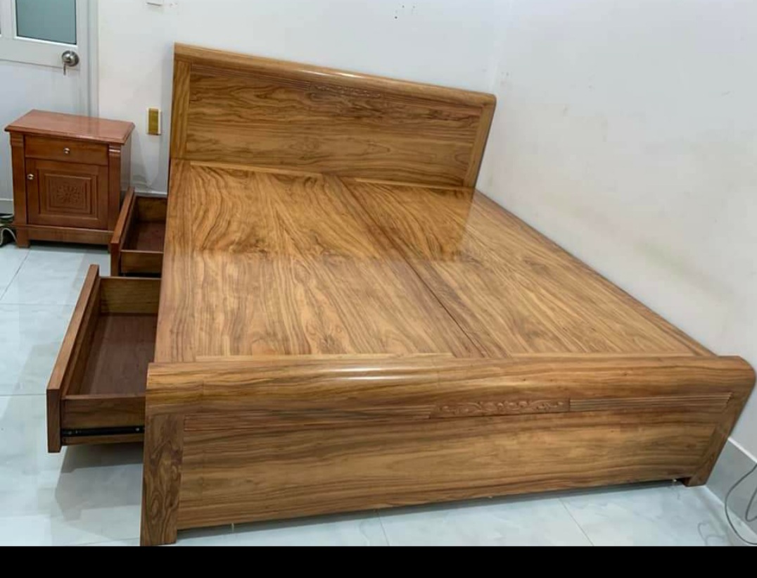 Giường hương xám dạt phẳng hộc kéo 1 M 8x 2m