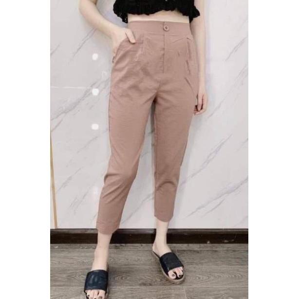 Quần đũi nữ cạp khóa quần baggy nữ khuy trước chun sau phong cách thời trang Banamo Fashion, baggy đũi 821