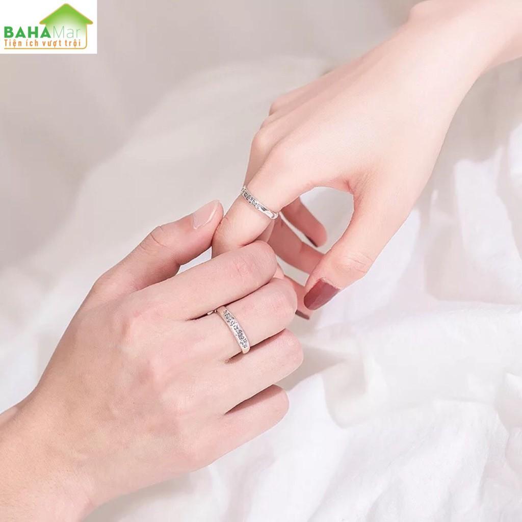 NHẪN BẠC 990 KHẮC LỤC TỰ ĐẠI MINH CHÂN NGÔN CHỮ PHẠN "OM MANI PADME HUM" MANG MAY MẮN, TIÊU TRỪ NẠN ÁCH "BAHAMAR"