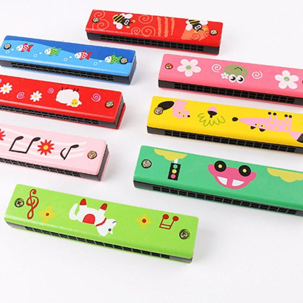 (có video) Kèn Harmonica 16 Lỗ Bằng Gỗ Cho Bé kèn acmonica giá rẻ vô địch