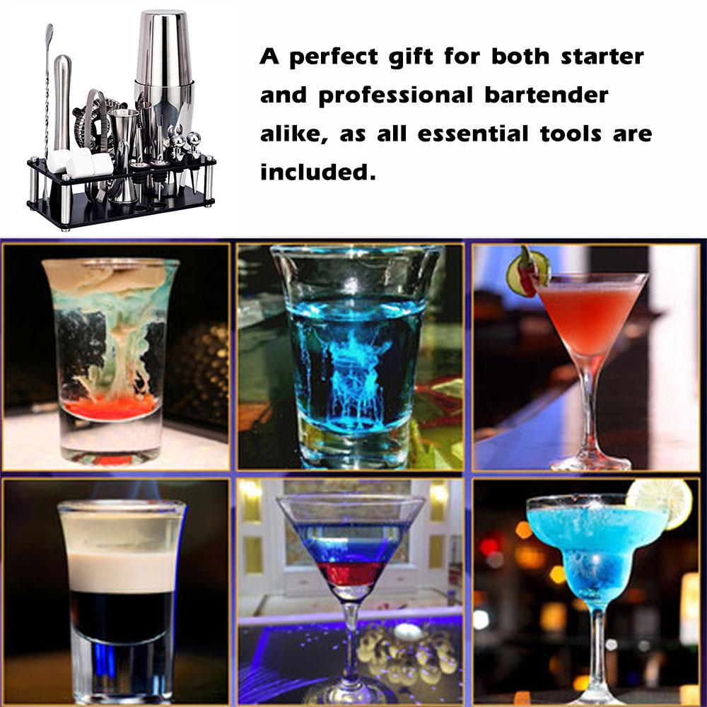 Bộ dụng cụ pha chế cocktail bằng thép không gỉ 16 cái
