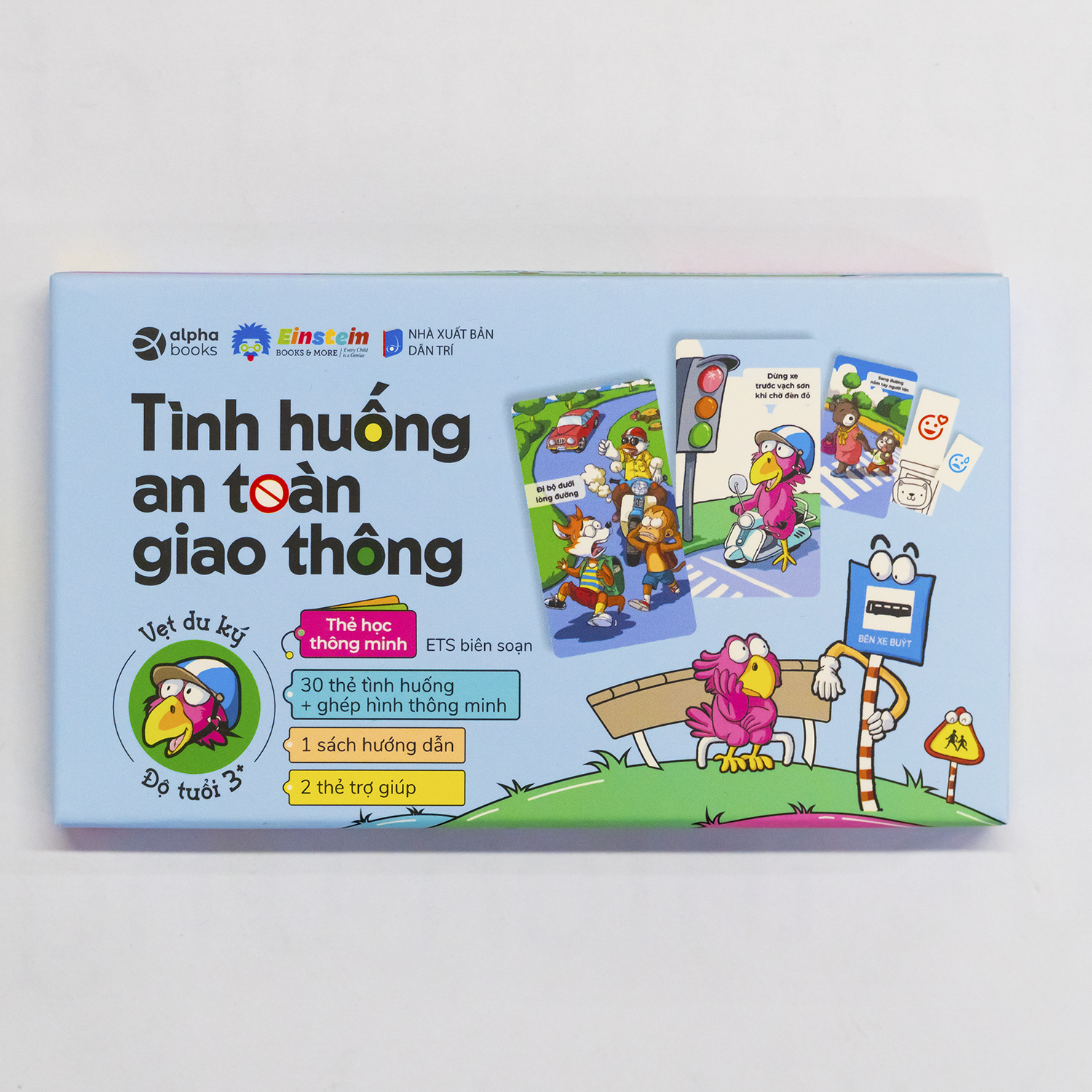 Bộ Thẻ học Thông minh cho Bé: 60 Thẻ Flashcards chủ đề: Học Biển An Toàn + Tình Huống An Toàn Giao Thông