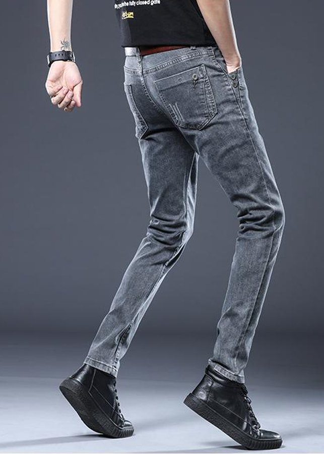 Quần jean nam dáng ôm phông cách châu âu wash nhẹ sang trọng-0494301