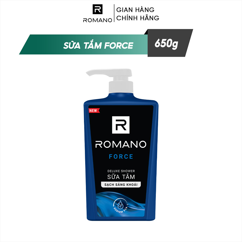 Combo Dầu gội và Sữa tắm cao cấp Romano Force 650g x 2