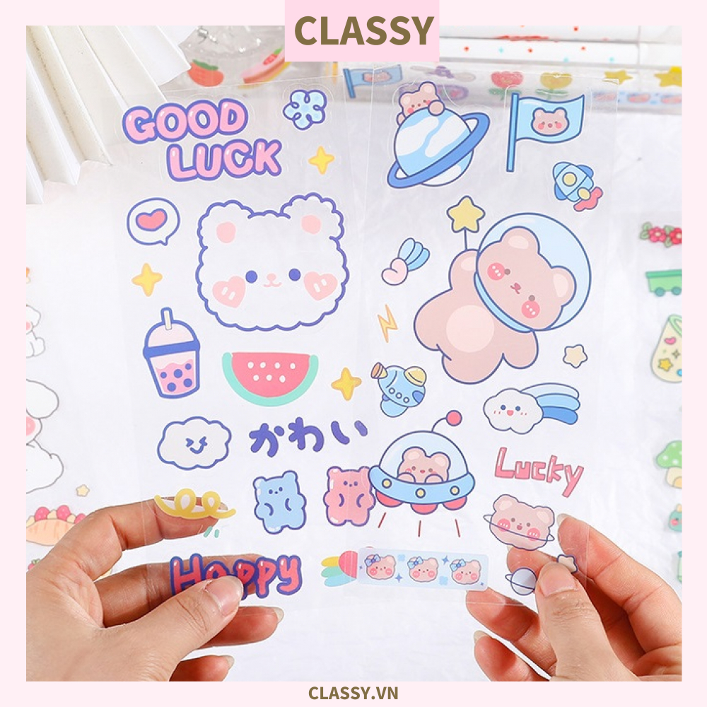 Classy Hình dán, sticker dễ thương, sticker dán laptop, điện thoại, sổ, bình nước nhiều họa tiết PK1380