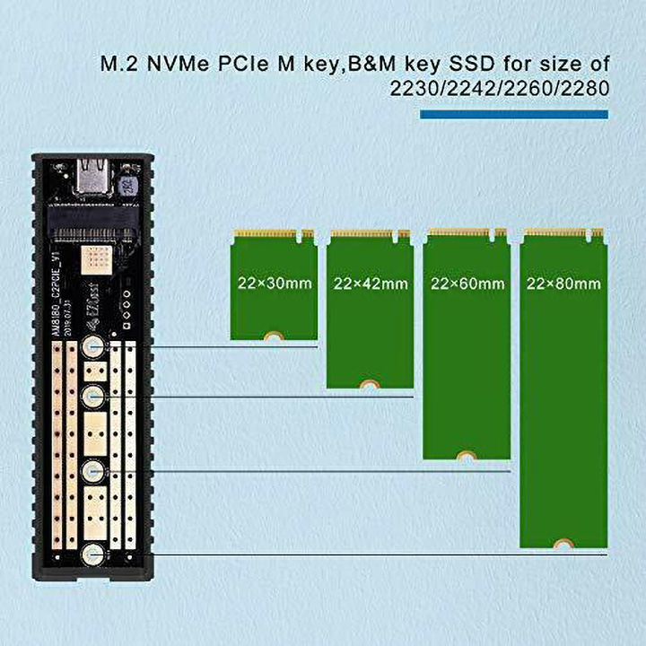 Box M.2 PCIe NVMe vỏ nhôm S8000