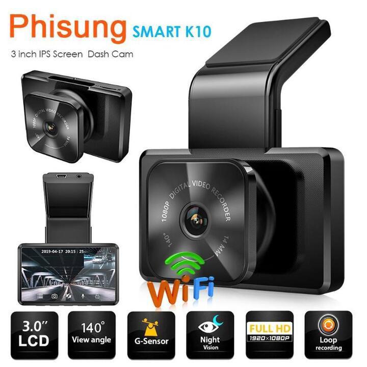 Camera Hành Trình Ô Tô Thương Hiệu Phisung K10 Tích Camera Trước Sau Bảo Hành 12 Tháng