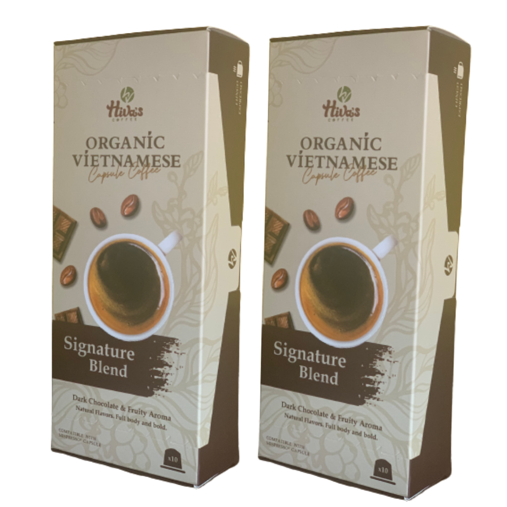 Cà phê viên nén Nespresso chính hãng Hiva's coffee - Hộp 10 viên nhôm Signature Blend - Gu Đậm sâu, full body, thơm nồng nàn , hậu chocolate, mượt mà. Giá tốt