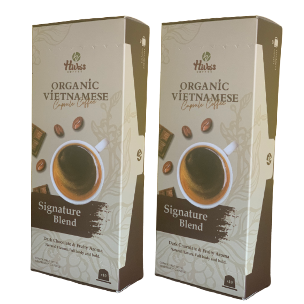 Cà phê viên nén Nespresso chính hãng Hiva's coffee - Hộp 10 viên nhôm Signature Blend - Gu Đậm sâu, full body, thơm nồng nàn , hậu chocolate, mượt mà.  Giá tốt