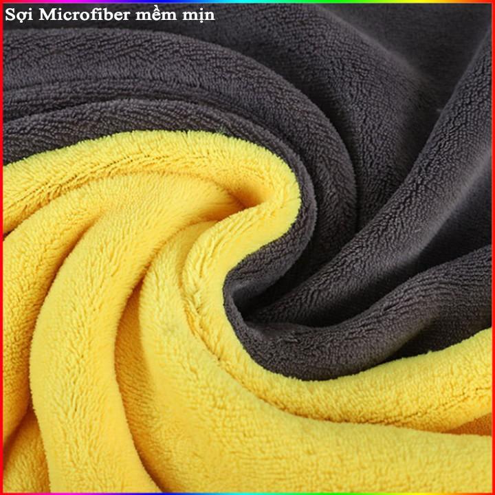 Khăn MICROFIBER 2 lớp lau xe ô tô, nhà cửa, đồ đạc chuyên dụng, tránh xước đồ