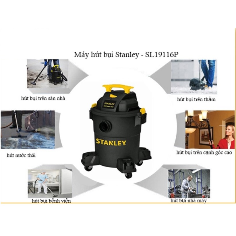 Máy hút bụi 3 chức năng Khô/Ướt/Thổi 3000W-23 lít Stanley SL19116P - Hàng chính hãng