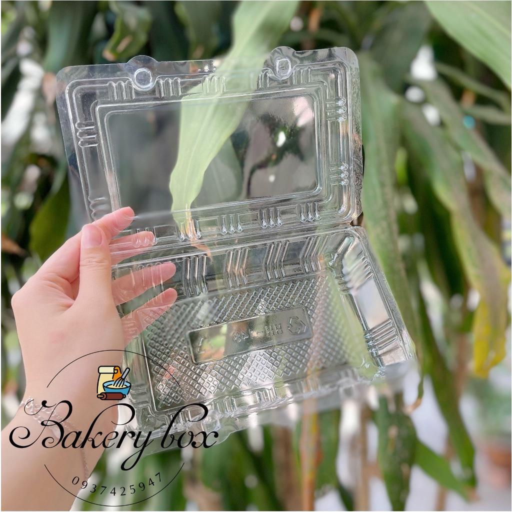 100 Hộp Nhựa Chữ Nhật Nút Bấm H148 Đựng Su Kem - Bánh Crepe