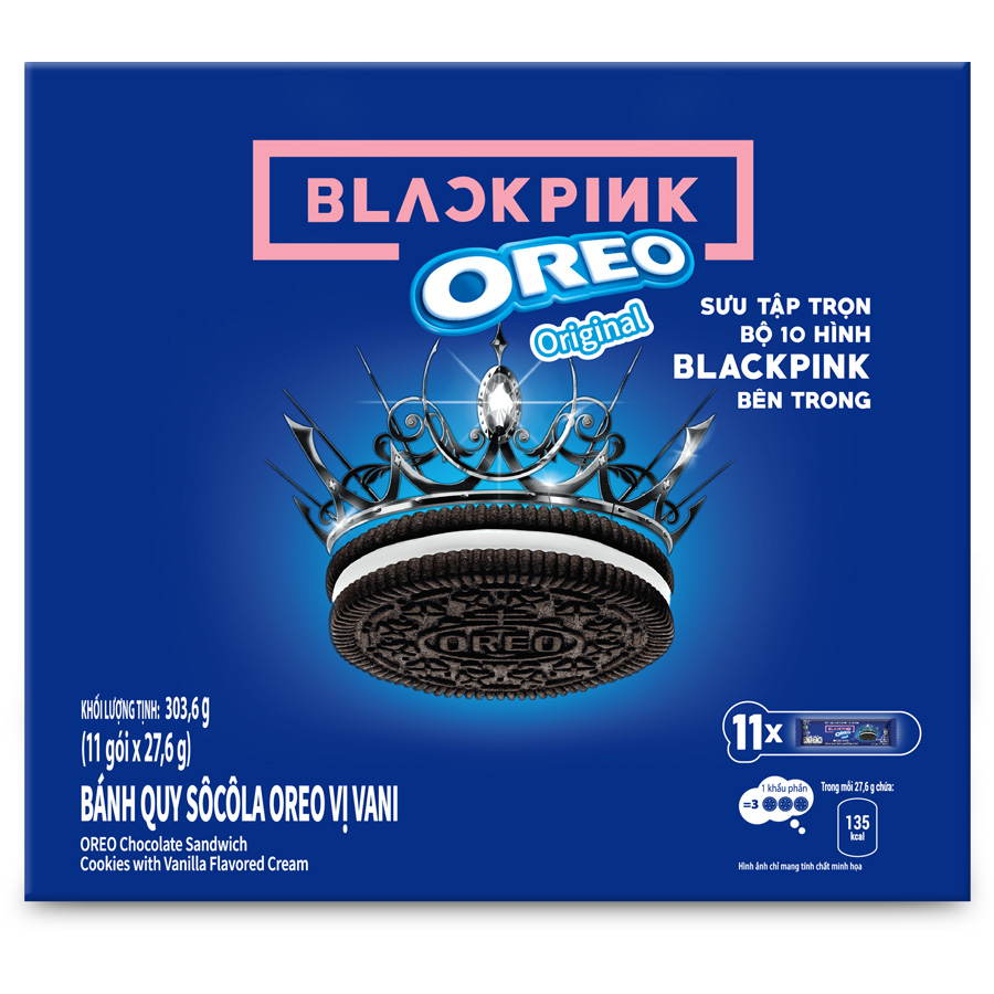 [Limited Edition] Combo 2 hộp bánh OREO BLACKPINK vị Vani 2 x 303.6g  (Tặng kèm 2 thẻ hình BLACKPINK)