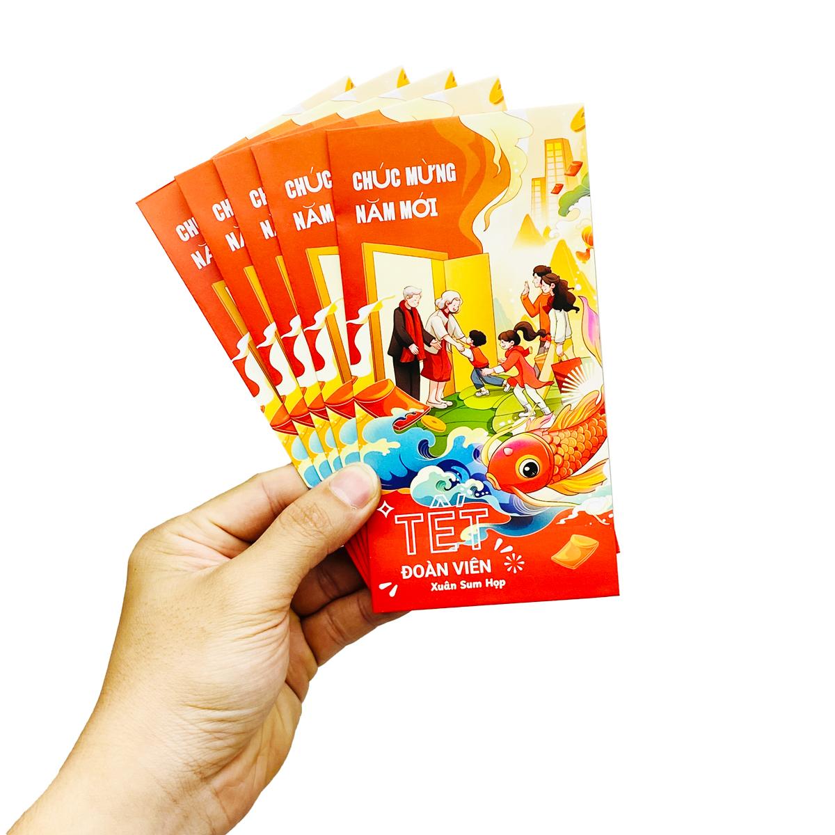 Bộ 5 Bao Lì Xì Tết Bính Ngọ 2026 - Tết Đoàn Viên - futurebook L188 - Chúc Mừng Năm Mới