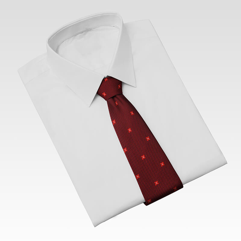 Cà vạt bản nhỏ 6cm màu đỏ họa tiết sang trọng - Cà vạt nam, cà vạt bản nhỏ 6cm
