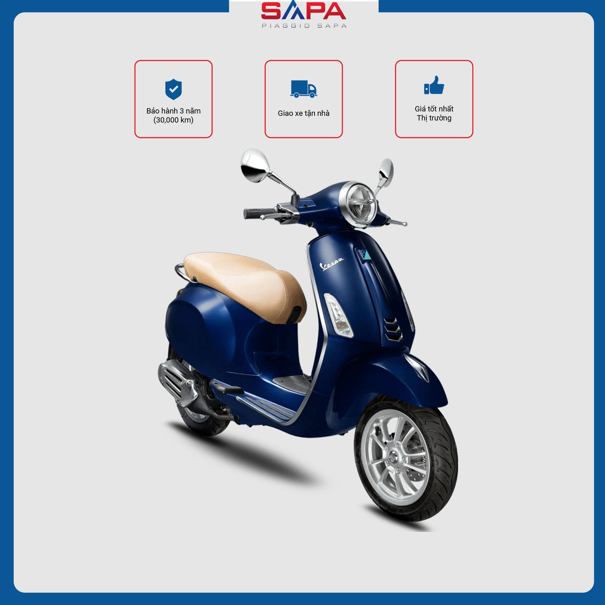 Xe Máy Vespa Primavera LED 125 Màu Xanh Đậm