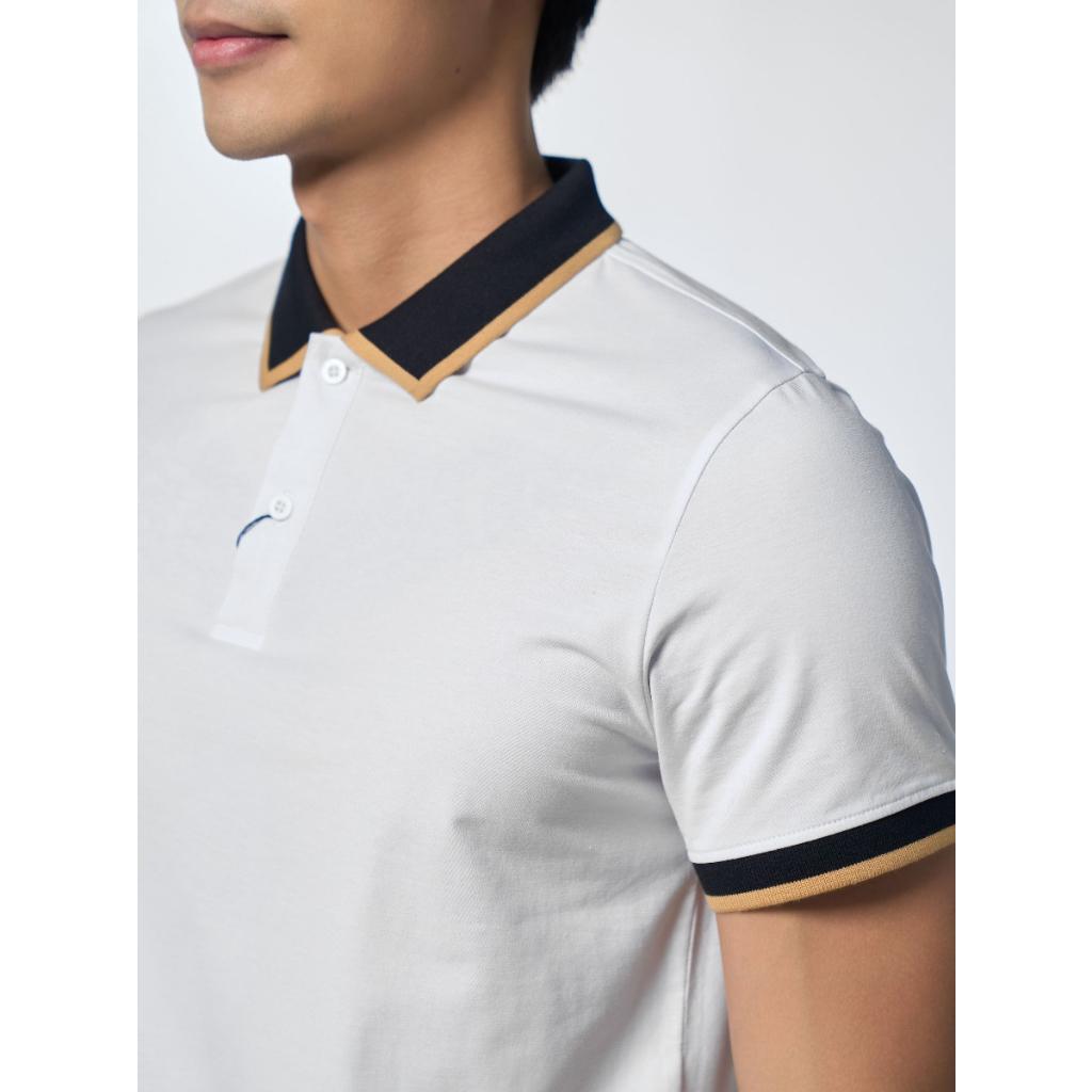 OWEN - Áo polo nam ngắn tay Owen màu trắng 231382 - Áo thun nam ngắn tay có cổ