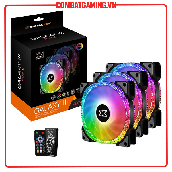 Bộ 3 FAN Xigmatek Galaxy III Royal BR120 ARGB - Hàng Chính Hãng