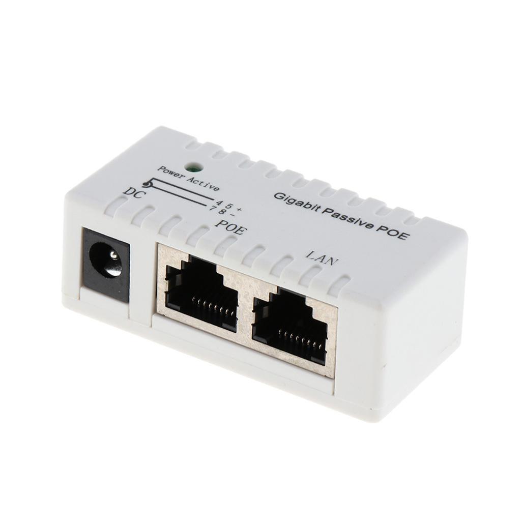 2x 12V-52V Gigabit PoE Injector Power Supply Ethernet Adapter 2.1mm x 5.5mm