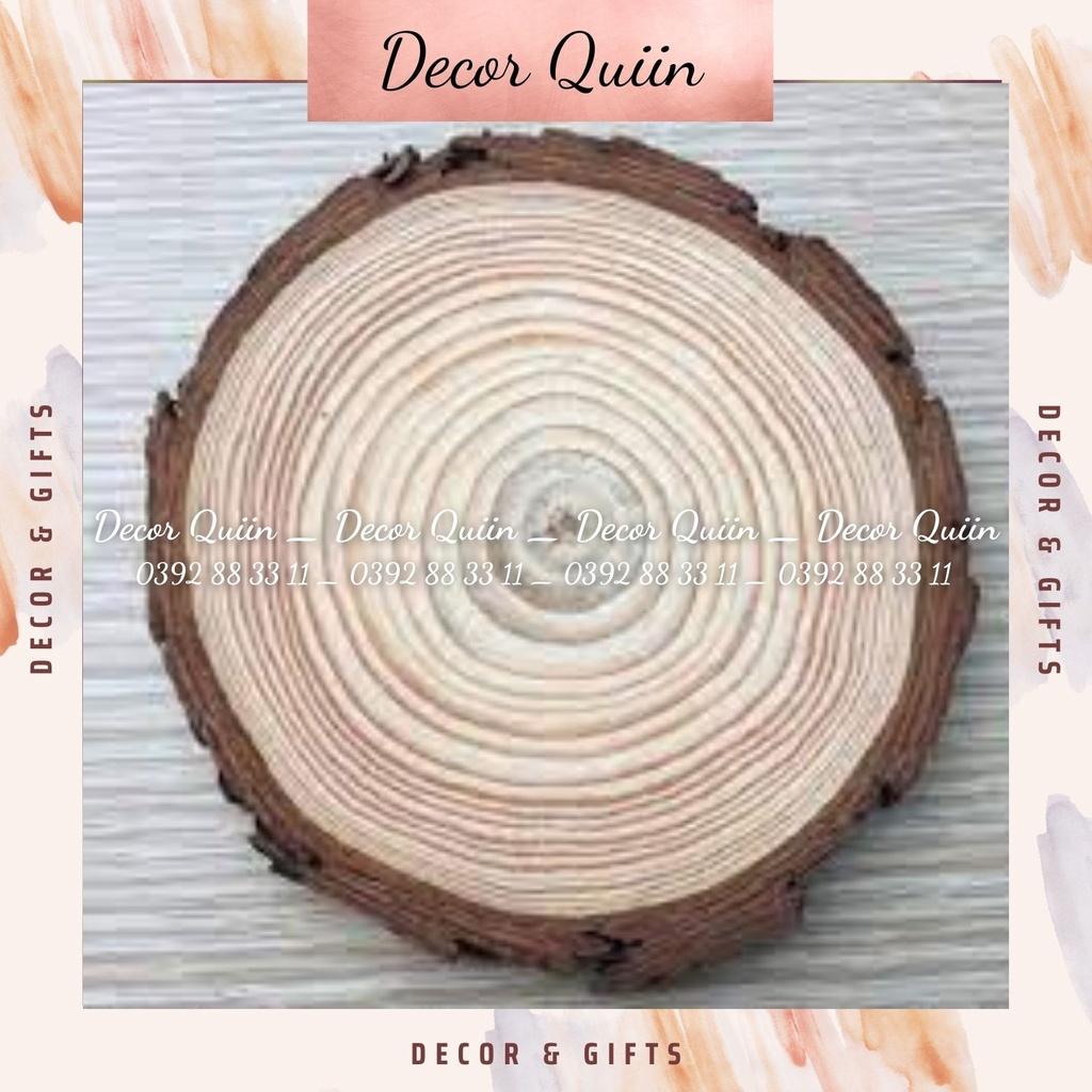 Lót cốc gỗ vintage ️ decor lót ly vân gỗ mộc trang trí