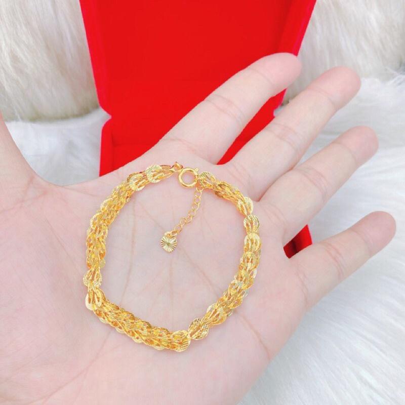 ̆́ lắc chân đuôi phụng, vòng tay mạ vàng 18k bền màu Kami