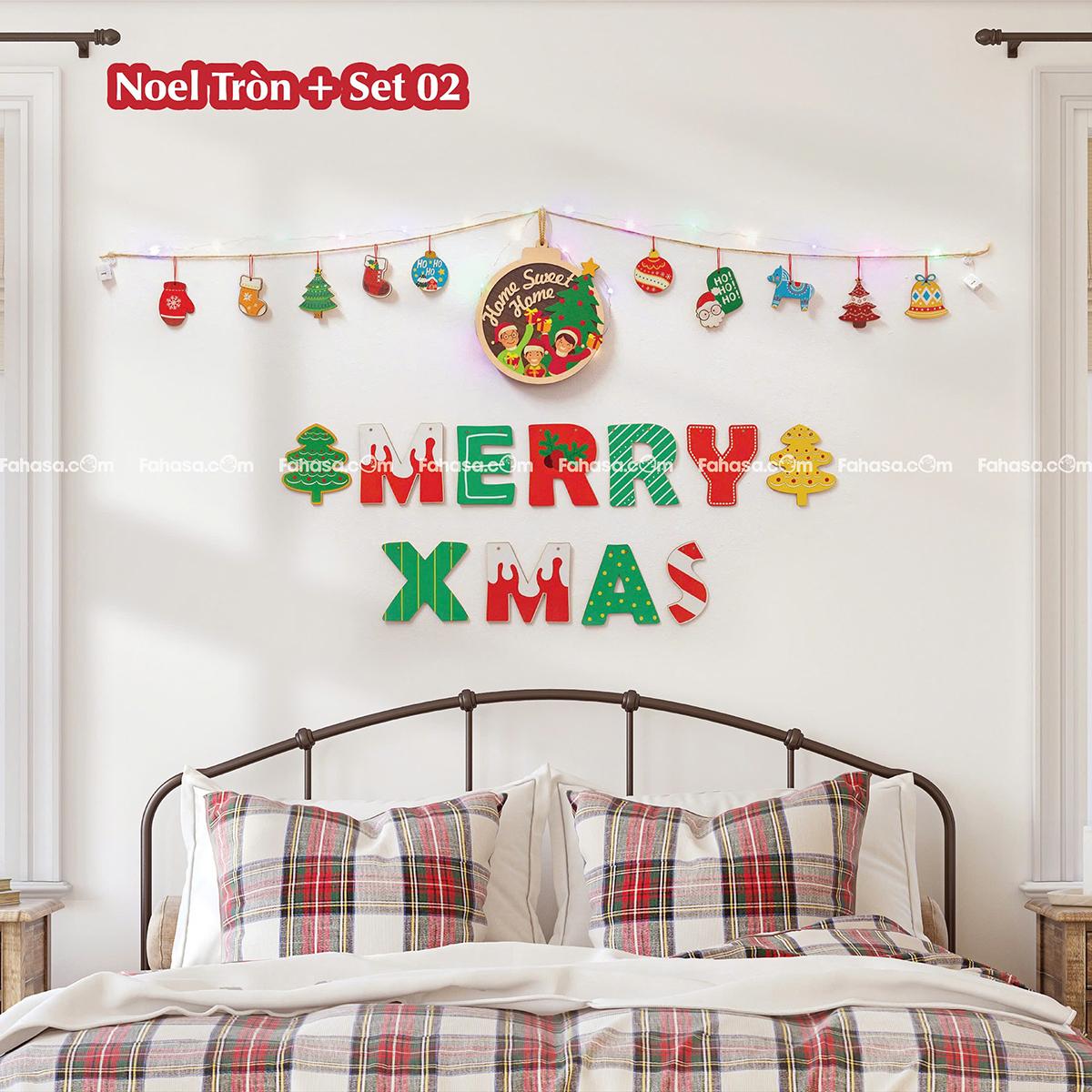 Dây Hình Gỗ Treo Tường Trang Trí Giáng Sinh - Bách Mộc - Home Sweet Home