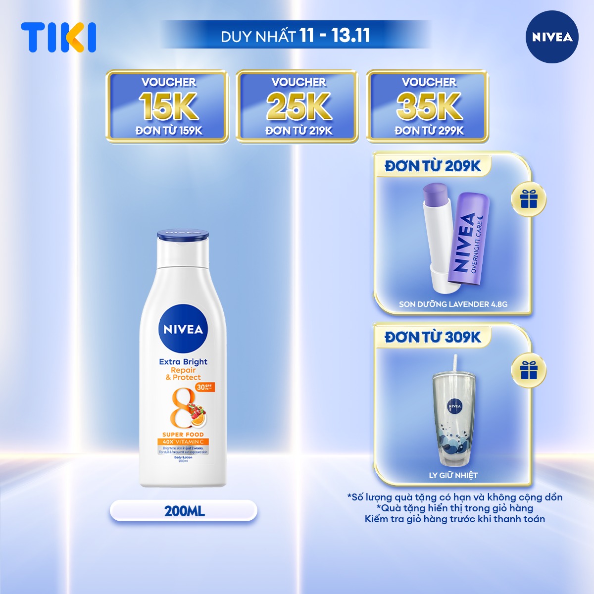 Sữa Dưỡng Thể NIVEA Extra Bright Dưỡng Sáng Da Mịn Da (200 ml) - 88188/88310 - (Bao bì thay đổi theo từng đợt nhập hàng) - Phục Hồi&amp;Chống Nắng