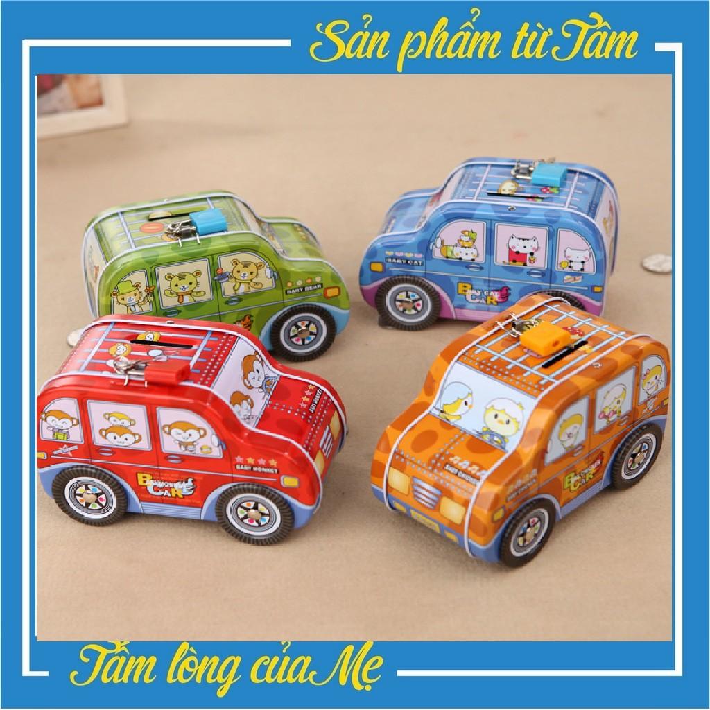 Két Sắt Đựng Tiền Tiết Kiệm Hình Ô Tô - Tặng Ổ Khóa Mini