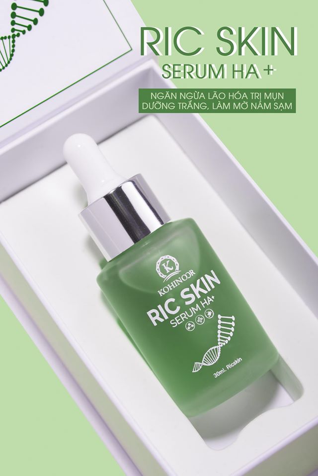 Hộp RIC SKIN SERUM HA+ - Ngăn ngừa lão hóa, hỗ trợ trị mụn, dưỡng trắng da, mờ thâm nám.