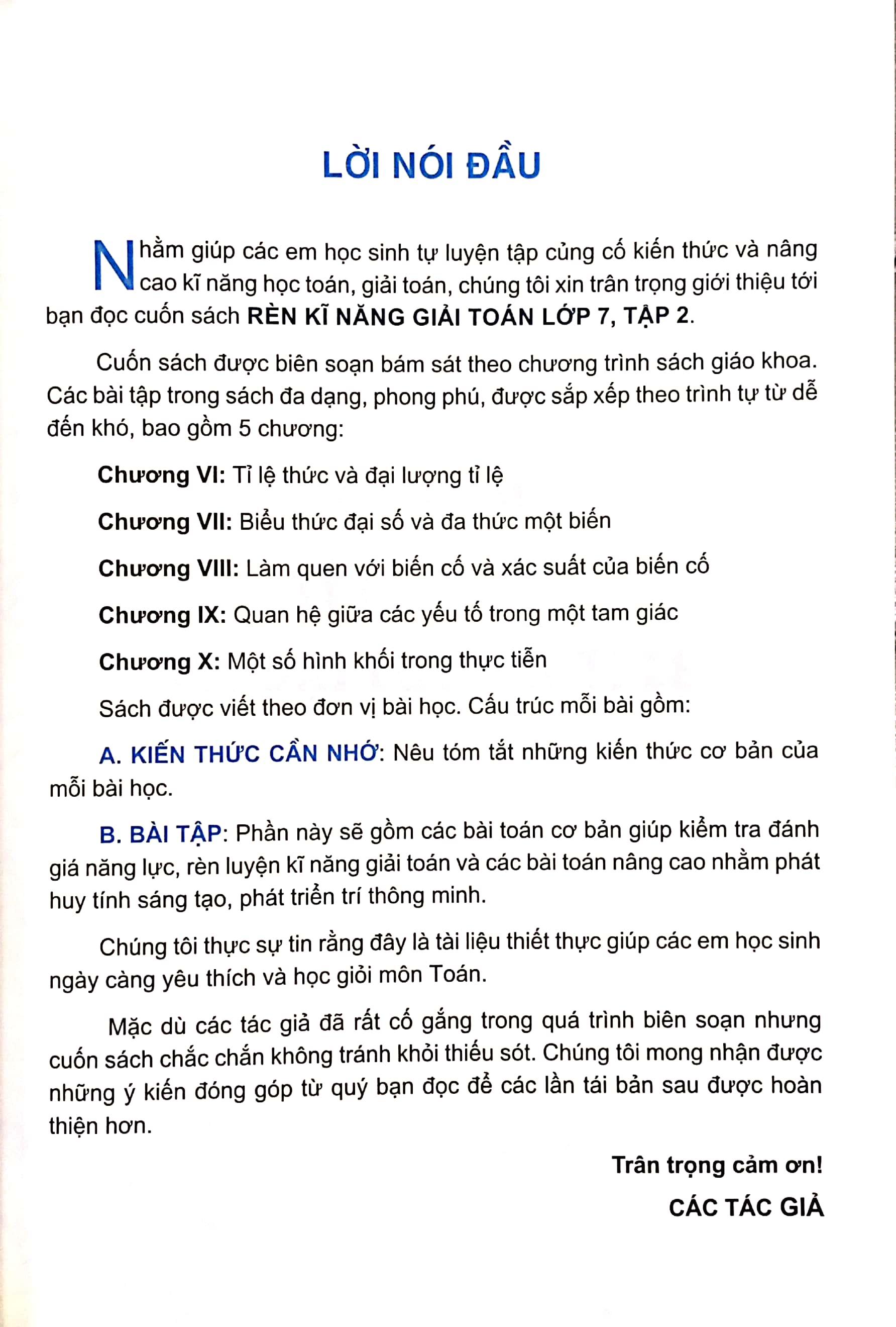 Rèn Kĩ Năng Giải Toán Lớp 7 - Tập 2