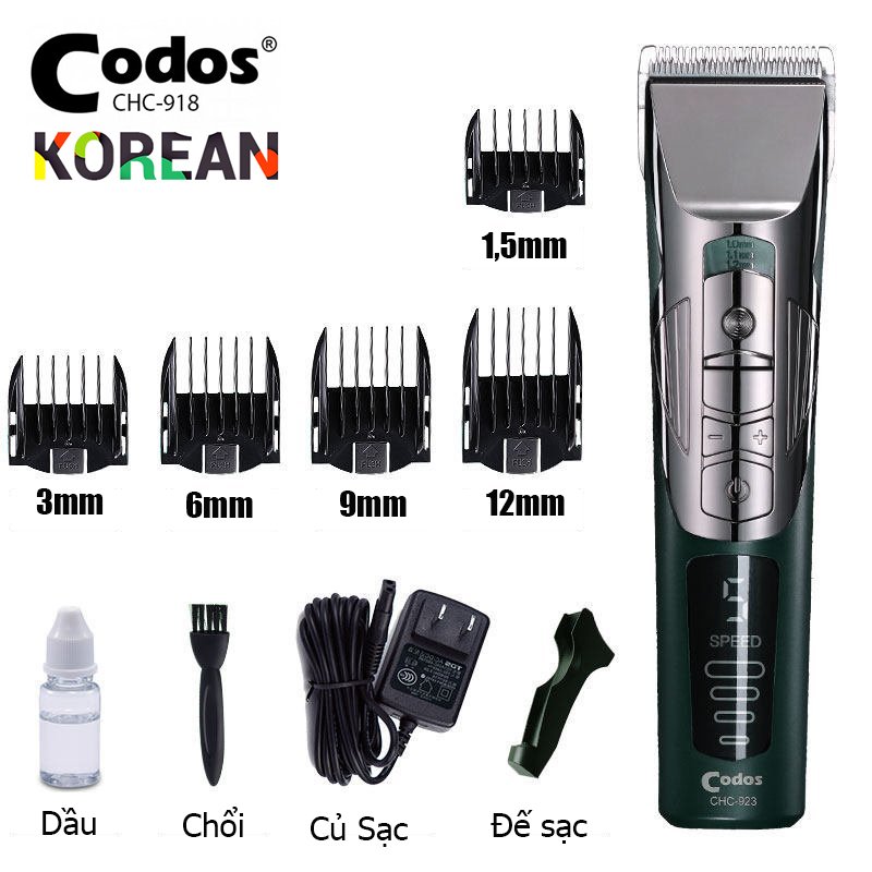 Tông đơ cắt tóc chuyên nghiệp CHC-923 có đèn LED sử dụng cả cho gia đình và salon