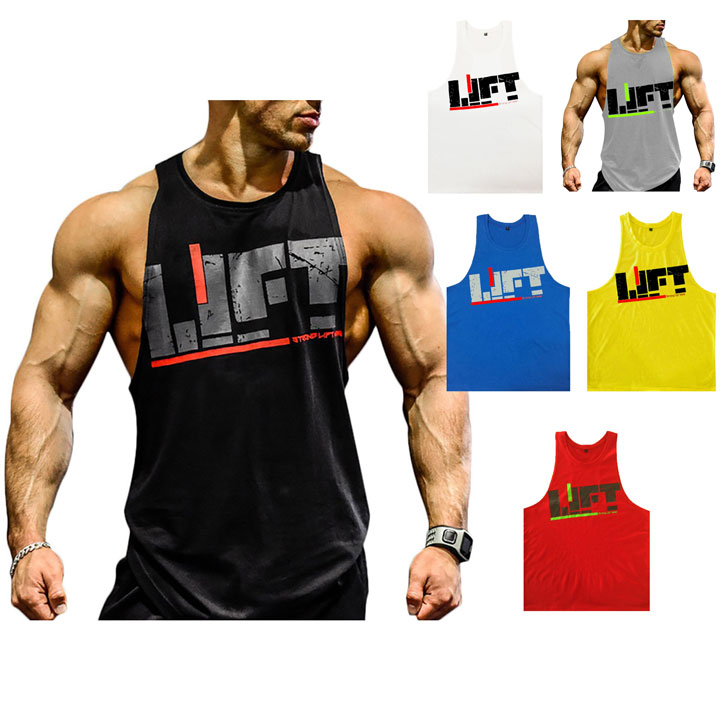 Hình ảnh Áo Ba Lỗ Rộng Nách Tập Gym Nam In Chữ LIFT Thời Trang SZone SA471