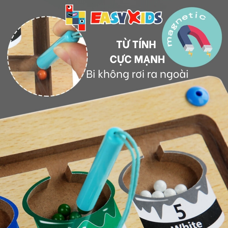 Đồ Chơi Montessori Cho Bé Bảng Hút Nam Châm Phân Biệt Màu Sắc Số Đếm