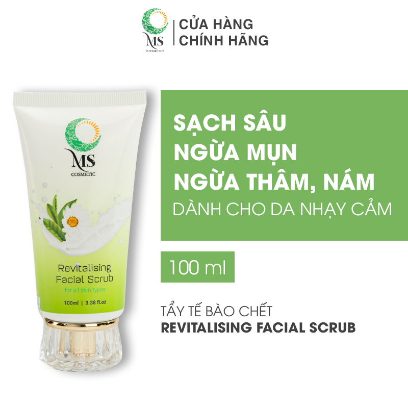 Gel Tẩy Tế Bào Chết MS Revitalising Facial Scrub (100ml) Ngừa Mụn Làm Sáng Da, Dành Cho Da Nhạy Cảm - MỸ PHẨM MS COSMETIC