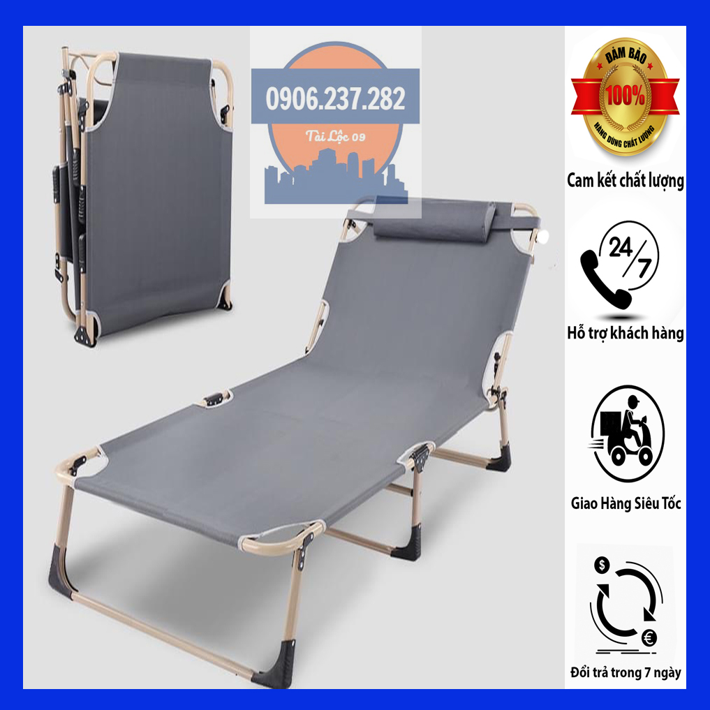 Ghế xếp gấp gọn, giường bố xếp nằm ngủ, ghế bố nằm ngủ, ghế ngủ trưa văn phòng, giường ngủ gấp gọn, giường xếp du lịch