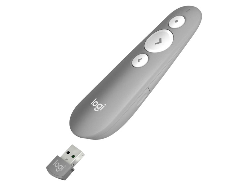 Bút trình chiếu Logitech R500S Bluetooth / Usb 2.4 GHz, con trỏ Laser 20m - Hàng Chính Hãng