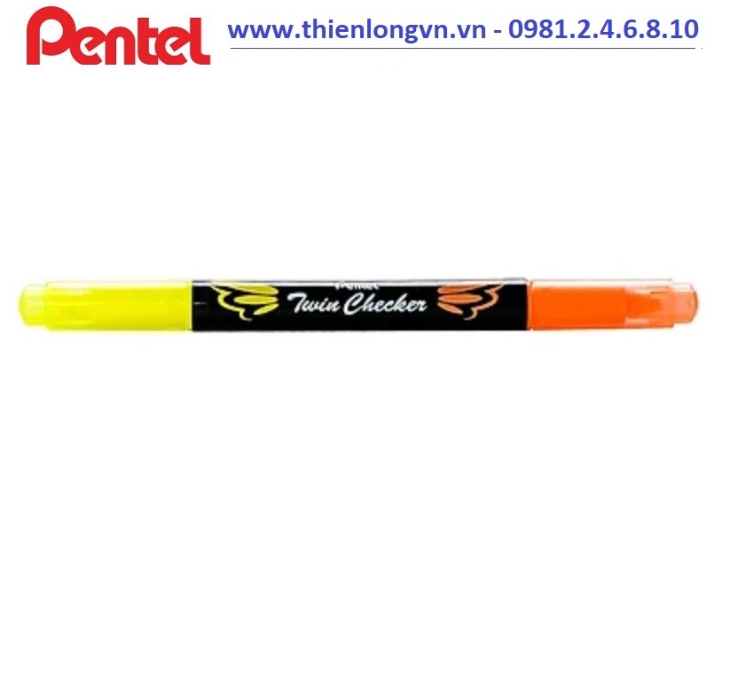 Bút nhớ dòng 2 đầu Pentel – SLW8 màu vàng - cam