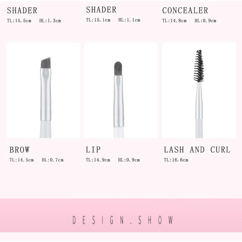 Bộ Cọ Trang Điểm Chuyên Nghiệp 12 Cây MSQ 12pcs Charcoal Fibre Brushes Set