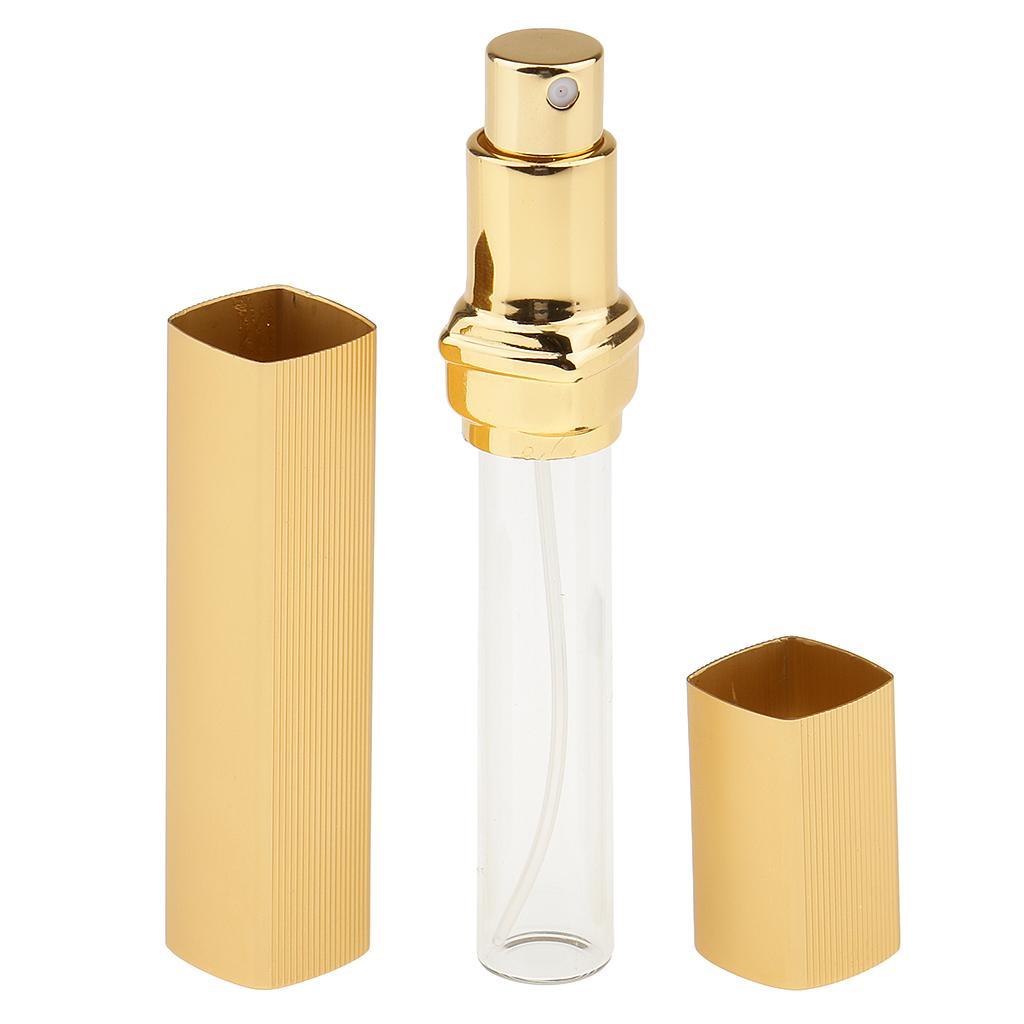 Gold Travel Size Refillable Empty Perfume Atomizer Spray Bottles 12ml 2pcs