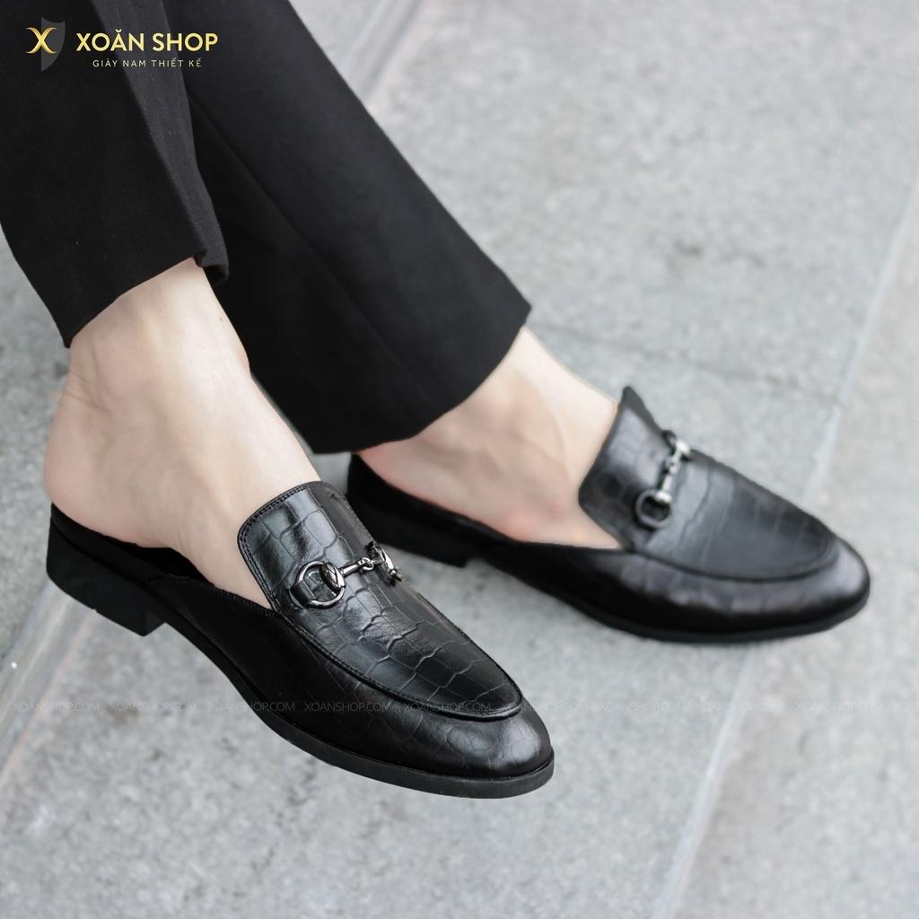 Giày Sục Nam Công Sở XOĂN SHOP Da Pu Pu Size 38 Đến 42 Màu Đen/Vàng - S002