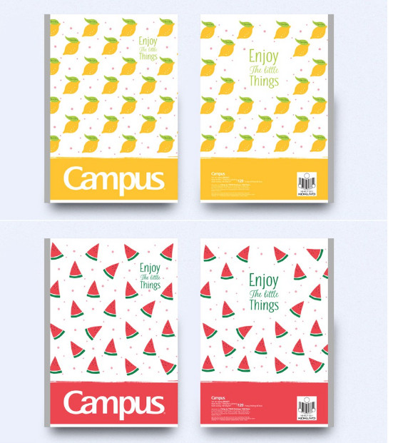 Vở kẻ ngang Campus 80/120 trang Four Season 2/ Gift / Enjoy nhiều hình dáng đáng yêu