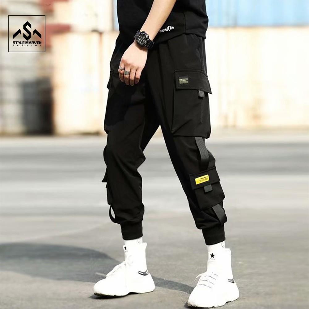 Quần jogger nam kaki túi hộp STYLE MARVEN nối dây thể thao cá tính - QUAN SM055