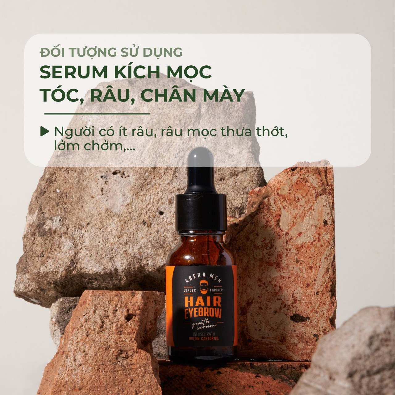 Serum Kích Mọc Râu - Tóc - Lông Mày Abera Kích Thích Nang Lông, Nang Tóc Mọc Nhanh, Nuôi Dưỡng Cho Lông, Tóc Khoẻ Mạnh